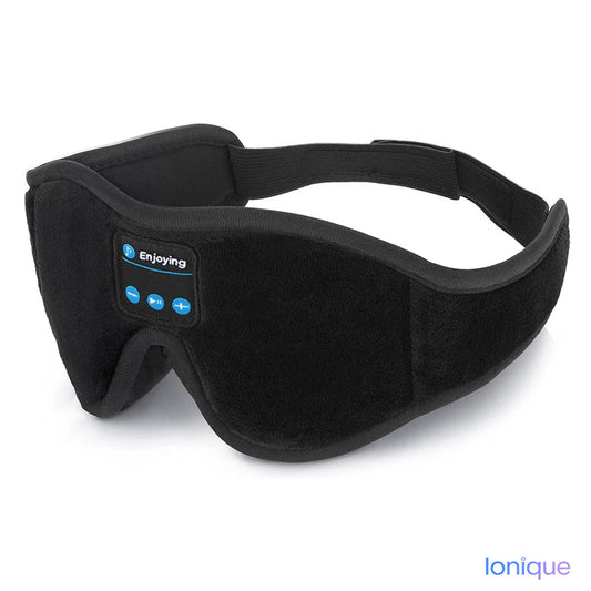 Máscara de Dormir 3D Ionique Bluetooth: Som Relaxante, Escuridão Total, Conforto Premium
